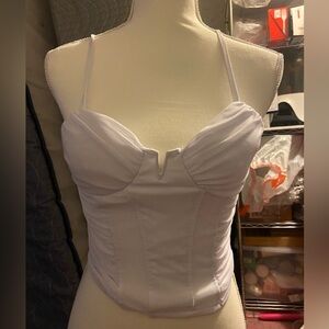 White corset top WITH adjustable strap’s #corsettops!